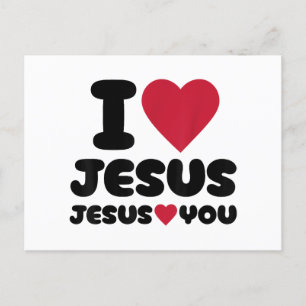 Cartão Postal De Festividades Eu amo Jesus e Jesus te ama cristão