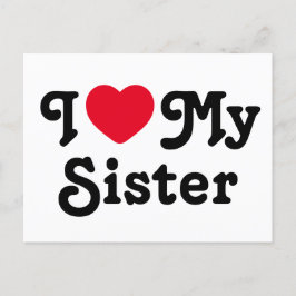 Cartão Postal De Festividades Eu amo minha irmã