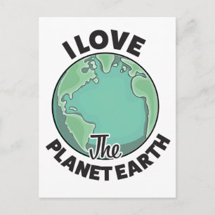 Cartão Postal De Festividades Eu Amo O Planeta Terra
