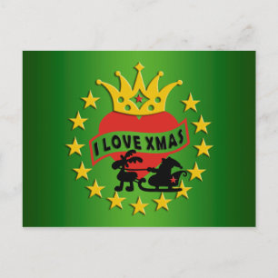 Cartão Postal De Festividades Eu amo o Xmas e o seu passado