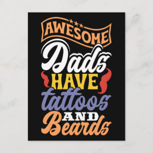 Cartão Postal De Festividades Eu Amo Tatuagem do Papai Presente Perfeito do Dia