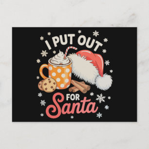 Cartão Postal De Festividades Eu Coloco Cookies Para O Papai Noel Cacau Quente N