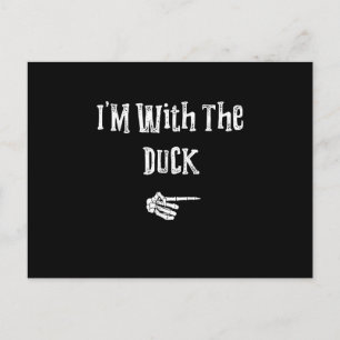Cartão Postal De Festividades Eu Estou Com O Duck Halloween Figurume Casais Engr