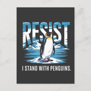 Cartão Postal De Festividades Eu fiquei com os pinguins