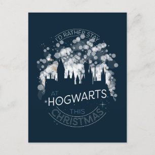 Cartão Postal De Festividades Eu Preferiria Ficar Em Luzes Mágicas HOGWARTS™ Art