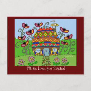 Cartão Postal De Festividades Eu serei Home para a páscoa!