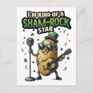 Cartão Postal De Festividades Eu Sou Meio Uma Estrela do Sham-Rock Engraçado Irl