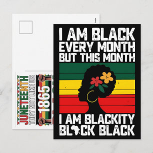 Cartão Postal De Festividades Eu Sou Negro Todos os Meses Mulher Afro Retro