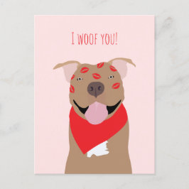 Cartão Postal De Festividades Eu Te Amo Beijos De Bulldog Americano
