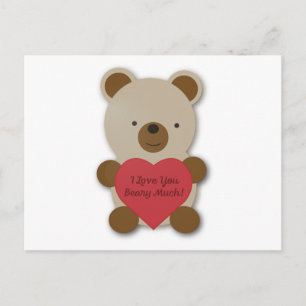 Cartão Postal De Festividades Eu Te Amo Muito Urso Bonito Teddy Bear