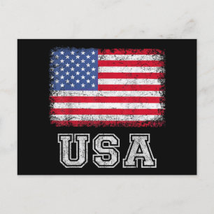 Cartão Postal De Festividades EUA Bandeira Patriótica Americana Para Homens Meni