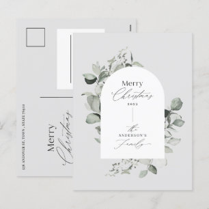 Cartão Postal De Festividades Eucalipto moderno elegante simples botânico feriad