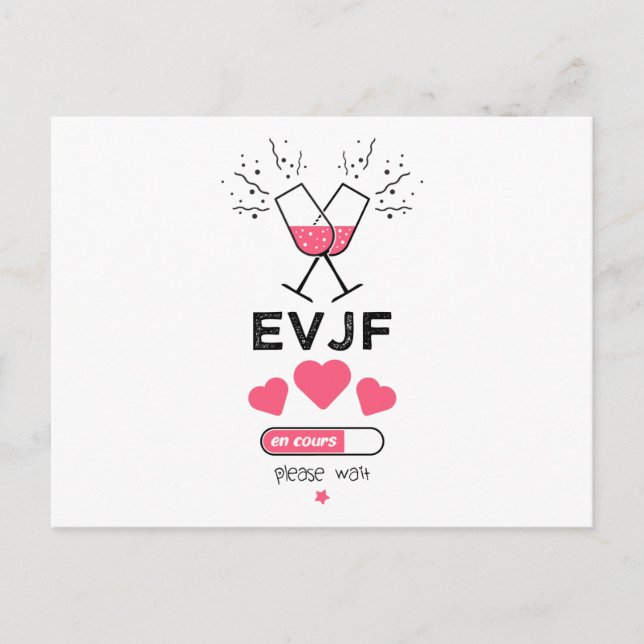 Cartão Postal De Festividades EVJF en cours please wait (Frente)