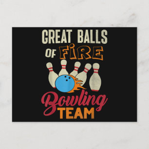 Cartão Postal De Festividades Excelente Escopa Fogo Equipe De Boliche Camisa Eng