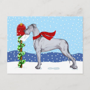 Cartão Postal De Festividades Excelente Mensagem de Natal Azul UC