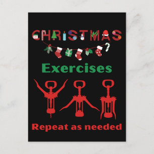 Cartão Postal De Festividades Exercícios De Natal Engraçados Repetem-Se Conforme