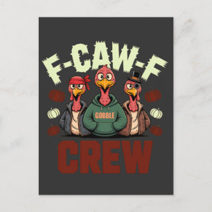 Cartão Postal De Festividades F-Caw-F Crew apresenta Perus para Ação de Graças