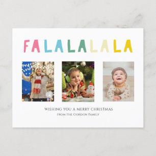 Cartão Postal De Festividades Fa La La 3 Photo Collage Fa de Natal Bonito Doce
