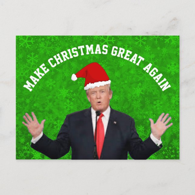 Cartão Postal De Festividades Faça o Excelente de Natal de novo Donald Trump (Frente)