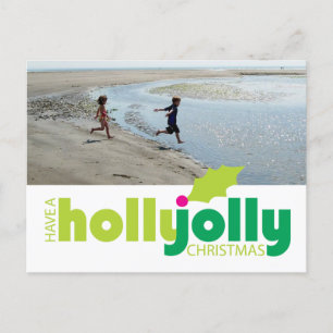 Cartão Postal De Festividades Faça um postal de Natal Holly Jolly