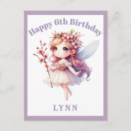 Cartão Postal De Festividades Fada Floral Caprichosa Personalizada