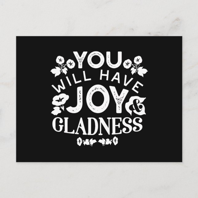 Cartão Postal De Festividades Faith and Happiness – Joy and Gladness Quotes (Frente)