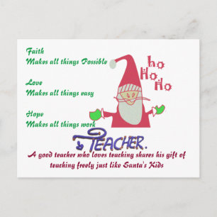 Cartão Postal De Festividades Faith Love Hope Papais noeis Engraçados Hohoho! Te