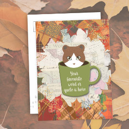 Cartão Postal De Festividades Fall Break Cat