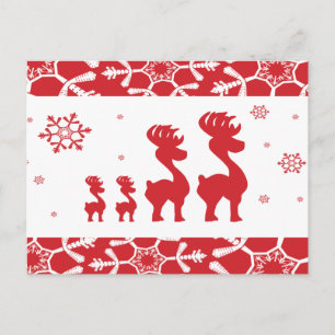 Cartão Postal De Festividades Família da rena do Natal