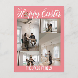 Cartão Postal De Festividades Família de felzs pascoa, páscoa quatro colagem de 