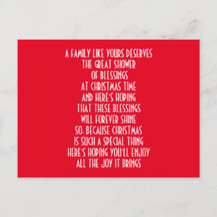 CARTÃO POSTAL DE FESTIVIDADES FAMÍLIA ESPECIAL NO NATAL