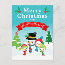 Família Festiva de Boneco de Neve de Natal