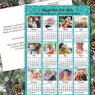 Cartão Postal De Festividades Família Moderna do Calendário 2025 12 Foto Azul Br