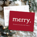 Cartão Postal De Festividades Família Moderna Minimalista de Feliz Natal<br><div class="desc">Adicione vibrações de Natal confortáveis e minimalistas com nosso cartão postal de Nome da Família da FELIZ! 🎄 Personalizar com seu texto. Mágica minimalista para seus amigos e família! 🎅</div>