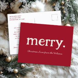 Cartão Postal De Festividades Família Moderna Minimalista de Feliz Natal