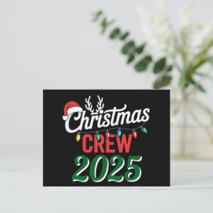 Cartão Postal De Festividades Família Personalizada Da Tripulação De Natal 2025