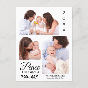 Cartão Postal De Festividades Família Personalizada de Colagem de Fotos Peace 3