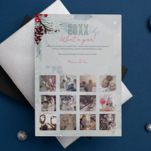 Cartão Postal De Festividades Família Que Ano De Revisão 12 Pontos De Colagem De