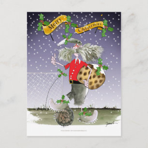 Cartão Postal De Festividades fan de futebol alegres do xmas