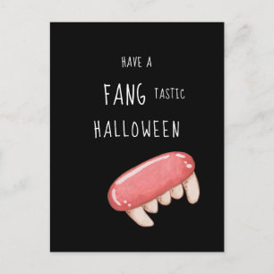 Cartão Postal De Festividades Fang-tástico Halloween Presas de Vampiro Assusta