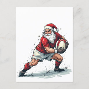 Cartão Postal De Festividades Fantasia de Natal Jogando Papai Noel