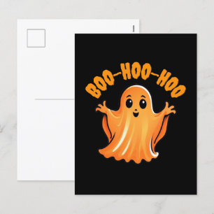 Cartão Postal De Festividades Fantasma Cute Scary Halloween