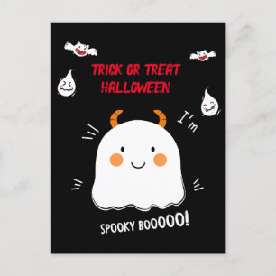Cartão Postal De Festividades Fantasma do Demon do Boo Spooky Bonito