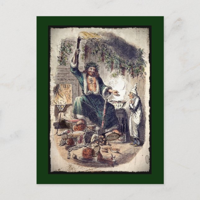 Cartão Postal De Festividades Fantasma do presente de Natal (Frente)