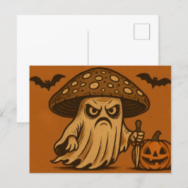 Cartão Postal De Festividades Fantasma do Shroom-Spooky Assassino com Faca