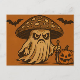 Cartão Postal De Festividades Fantasma do Shroom-Spooky Assassino com Faca