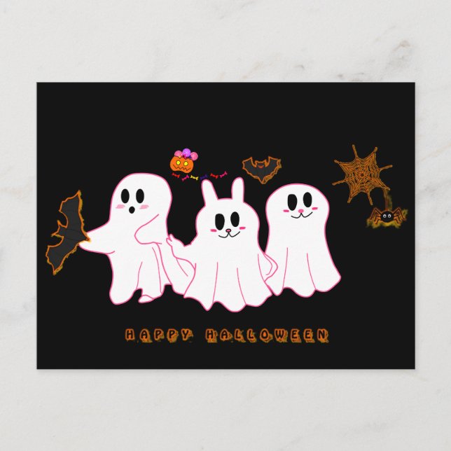 Cartão Postal De Festividades Fantasmas Engraçados Possuindo Um Cartão-Postal De (Frente)