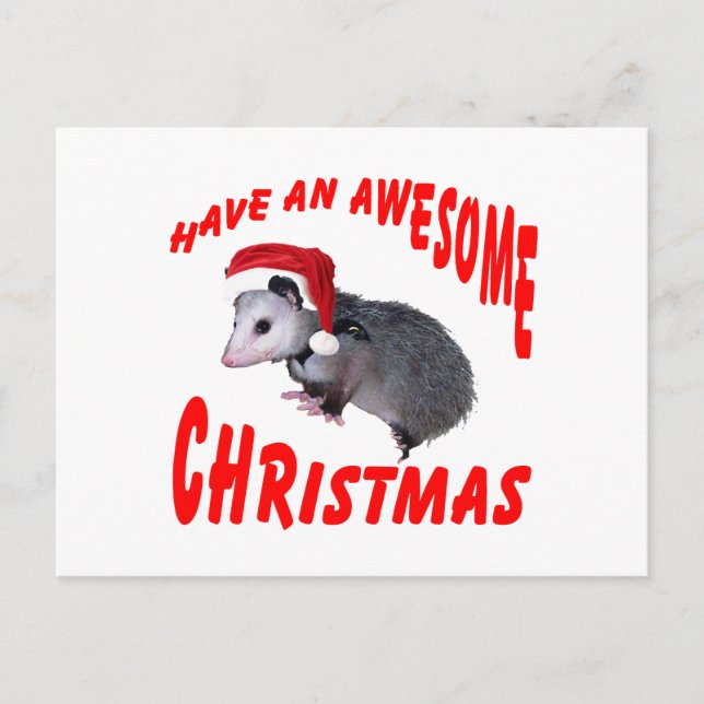 Cartão Postal De Festividades Fantástico Possum Christmas (Frente)