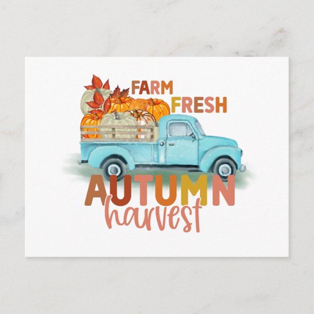 Cartão Postal De Festividades Farm Fresh Autumn Harvest Quote (Frente)