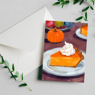 Cartão Postal De Festividades Fatia de Torta de Abóbora Feliz Dia de Ação de G